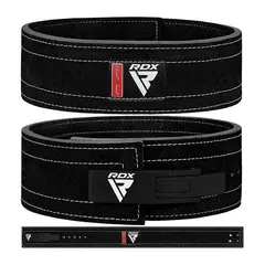 RDX - Cinturón de Cuero para Competencias de Powerlifting Negro- L