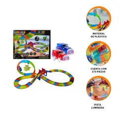 RYBIU IMPORT - Pack2 Carretera de Auto y Mini Carro Y+Ligas de Regalo