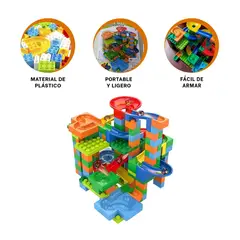 RYBIU IMPORT - Pack2 Pista para Canicas con Giros Y+Banderitas Adhesivas