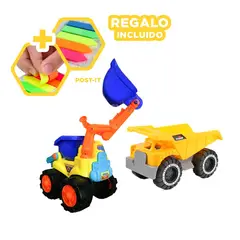 RYBIU IMPORT - Carro con Escavadora en Multicolor Y+Post-it Adhesivos