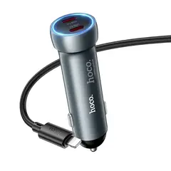 HOCO - Cargador de Auto Z54B 60W PD Cable Tipo-C a Lightning