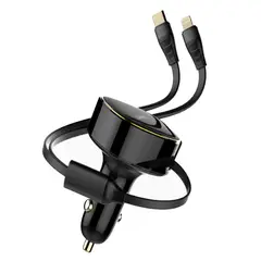 LDNIO - Cargador para Auto 30W con Cable tipo C o Lightning C107