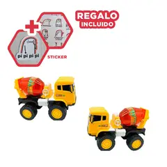 RYBIU IMPORT - Pack12 Camion Mezclador en Bolsa Grande Y+Regalo Stickers