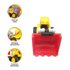 RYBIU IMPORT - Pack6 Excavadora de Juguete Tono Amarillo Y+Papel de Regalo