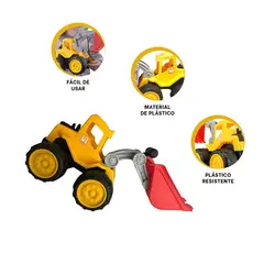 RYBIU IMPORT - Pack6 Excavadora Tractor en Amarillo Y+Regalo Stickers