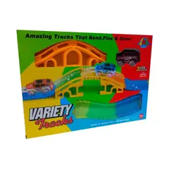 RYBIU IMPORT - Pista con Rieles Flexibles y Carro de Juguete en Multicolor