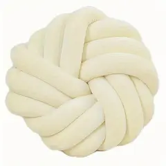 GENERICO - Cojín nudo plano terciopelo perla