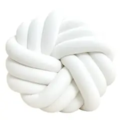 GENERICO - Cojín nudo plano terciopelo blanco