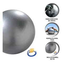 GENERICO - Pack2 Pelota de Ejercicios 55cm Plomo Y+Banderitas Adhesivas
