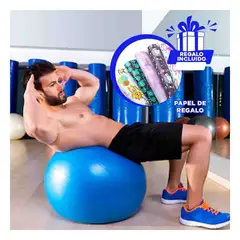 GENERICO - Pelota para Ejercitarse 65cm en Color Azul Y+Papel de Regalo