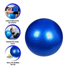 GENERICO - Pack4 Pelota Deportiva de 65cm Azul Y+Banderitas Adhesivas