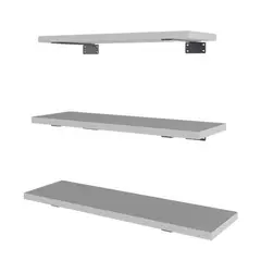 GENERICO - REPISAS FLOTANTES CON SOPORTE SET DE 3 - SOLAR WHITE