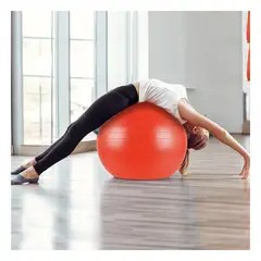 GENERICO - Pack2 Pelota para Ejercicios 65cm Roj Y+Banderitas Adhesivas
