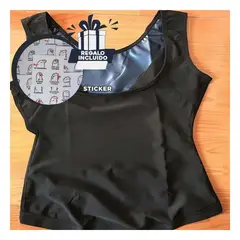 GENERICO - Pack12 Corset para Fitness de Dama L Negro Y+Regalo Stickers