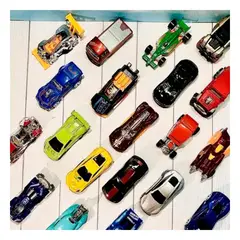 GENERICO - Pack4 Carritos de Motor Metal Wheels Y+Banderitas Adhesivas