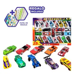 GENERICO - Pack12 Autos de Coleccion para Carrera 25u Y+Papel de Regalo