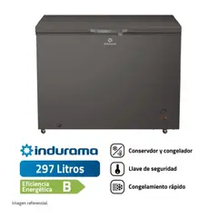 INDURAMA - Congeladora Horizontal 297 litros Defrost Gris CI-320DG