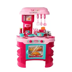 RYBIU IMPORT - Cocina de Juguete Chef Grande con Utensilios en Color Rosado