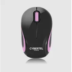 CYBERTEL - Mouse Oficina Inalámbrico Negro y Rosado Prince CYB M300