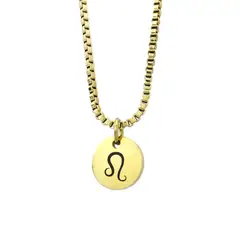 GENERICO - Collar Signo Leo Dorado Enchapado en Oro 18k para mujer