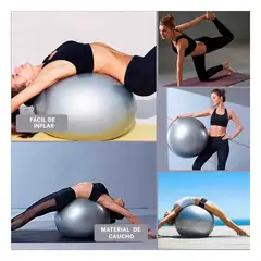 GENERICO - Pack6 Balon Yoga Ergonomico 65cm Plomo Y+Regalo Stickers