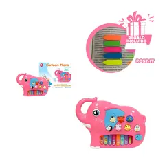 GENERICO - Pack6 Piano Elefante Niños en Rosado Y+Banderitas Adhesivas