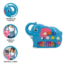 GENERICO - Pack2 Piano Estimulante para Niñas Celeste Y+Regalo Stickers