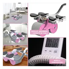 GENERICO - Pack6 Rueda Abdominal Moderno Rosado Y+Banderitas Adhesivas
