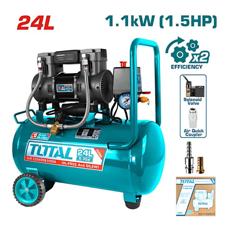 Compresora Oil Free 24L 1 5HP 3400RPM TOTAL