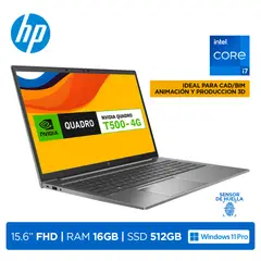 HP - Laptop ZBook Firefly 15 G8,Core i7-1165G7,RAM 16GB,SSD 512GB,4GB Quadro T500,15.6"FHD,W11P,Silver