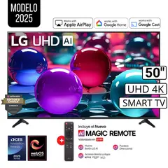 LG - Televisor 50 Pulg Ultra HD 4K AI ThinQ 50UA7300PSB Modelo 2025 + Control Magic