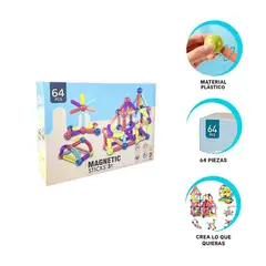 GENERICO - Pack6 Imanes para Crear con Figuras con 64 Piezas