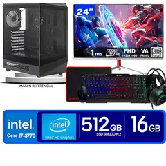 INTEL - Computadora Pc Core i7 3770 Monitor 24 fhd' RAM 16 GB SSD 500 GB