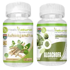 HEALTHNATURAL - ASHWAGANDHA 500MG + ALCACHOFA 500MG