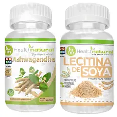 HEALTHNATURAL - ASHWAGANDHA 500MG + LECITINA DE SOYA 500MG
