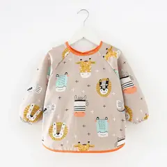 LUCALAND - Babero delantal impermeable animalitos marrón