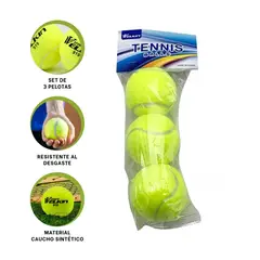 GENERICO - Pack2 Set de Pelotas de Tenis Y+Banderitas Adhesivas