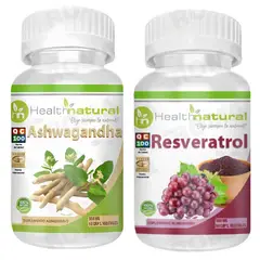 HEALTHNATURAL - ASHWAGANDHA 500MG + RESVERATROL 500MG