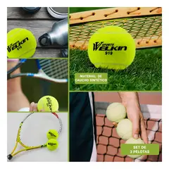 GENERICO - Pack6 Pelotas para Campeonato de Tenis Y+Regalo Stickers
