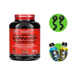 MUSCLEMEDS - PROTEÍNA CARNIVOR 4.19 LB CHOCOLATE + STRAPS + XB