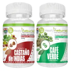 HEALTHNATURAL - CASTAÑO DE INDIAS 500MG + CAFÉ VERDE 500MG