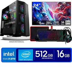 INTEL - Computadora Pc Core i7 3770 Monitor 24 fhd' RAM 16 GB SSD 500 GB