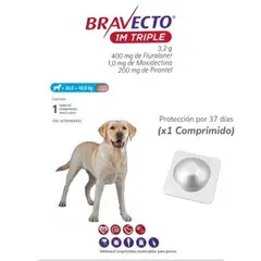 BRAVECTO - Antipulga 20-40KG x 1 Tab Protección Mensual