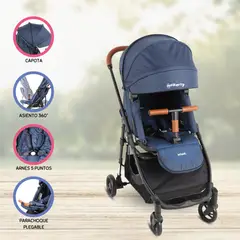 INFANTI - Coche Cuna de Paseo «ZURI 360» Blue