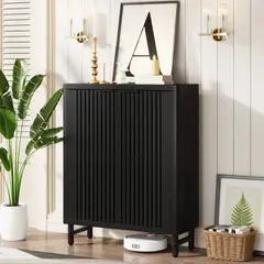 R&R MUEBLES - Zapatera Moderna Renji Negro