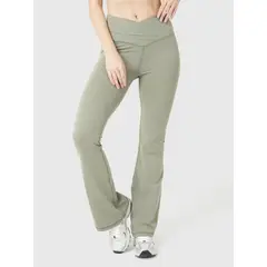 BSOUL - Legging Mujer Flared Verde