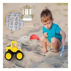 RYBIU IMPORT - Pack12 Excavadora de Juguete Tono Amarillo Y+Regalo Stickers