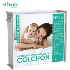 HYPNO HOME - Protector De Colchón Impermeable Hypno Amoldable De Bambú - Bl