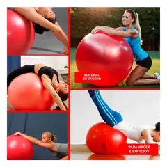 GENERICO - Pack6 Balon Yoga Ergonomico 75cm Rojo Y+Regalo Stickers