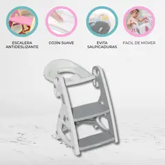 DOUX BEBE - Escalera Multifunción 3 en 1 con cojin «ESCALIN» Gray